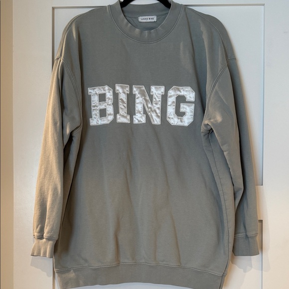Anine Bing Men's Crewneck Sweater in Gray - Picture 1 of 1